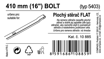 10885 Stěrač FLAT BULK (BOLT) 16