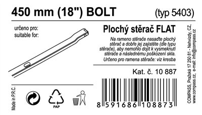 10887 Stěrač FLAT BULK (BOLT) 18