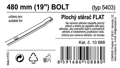 10888 Stěrač FLAT BULK (BOLT) 19