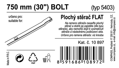 10897 Stěrač FLAT BULK (BOLT) 30