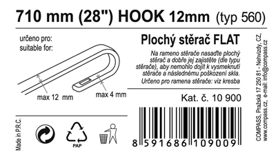 10900 Stěrač FLAT BULK (HOOK 12mm) 28