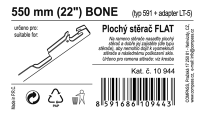 10944 Stěrač FLAT BULK (BONE) 22