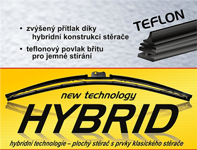 11008 Stěrač HYBRID 380mm + 11 adaptérů TEFLON