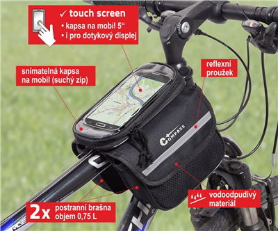 12029 Cyklotaška nad rám oboustranná + PHONE