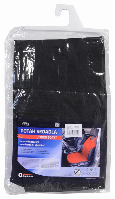 31625 Potah sedadla TRIKO SOFT přední 1ks černý