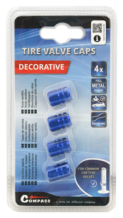 32331 Ozdobné kryty ventilků modré 4ks