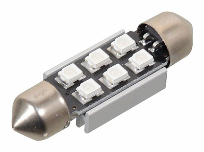 33816 Žárovka 6 SMD LED 12V suf. SV8.5 38mm s rezistorem CAN-BUS modrá