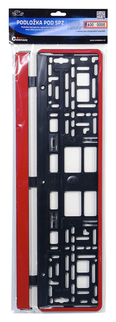 91568 Podložka pod SPZ RED STRIP