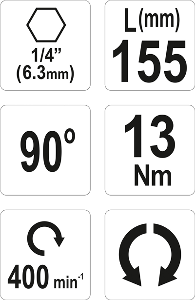 Úhlový adaptér 155mm, 1/4´