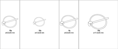 Kolík pojistný sada 50 ks