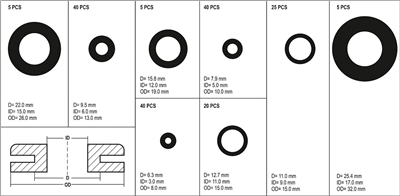 Gumové průchodky sada 180 ks