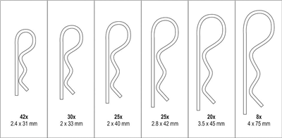 Závlačky pružinové sada 150ks