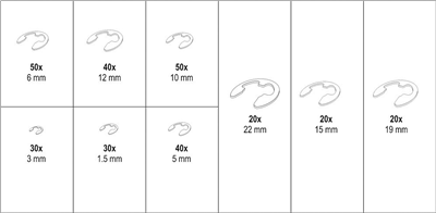 Kroužek pojistný oteveřený sada 300ks