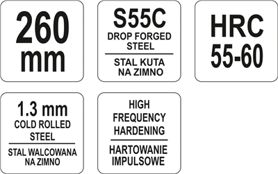 Nůžky na plech 260 mm zahnuté