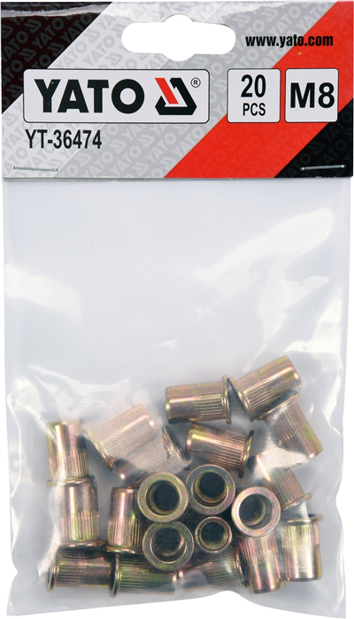 Nýtovací matice ocelová M8, 20ks