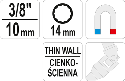 Nástavec na svíčky s kloubem 3/8