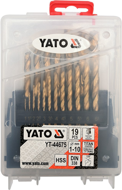 Sada vrtáků do železa HSS-TiN 19ks 1-10mm