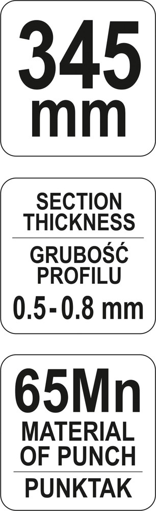 Kleště ke spojování profilů 345mm max 0,8mm