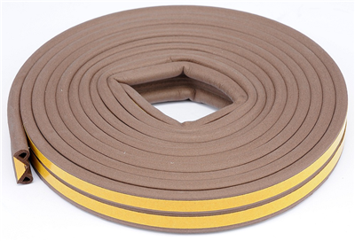 Těsnění do oken a dveří samolepící 9x5,5mm TYP P hnědé 6M