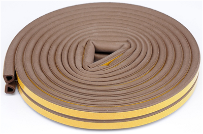 Těsnění do oken a dveří samolepící 9x7,4mm TYP D hnědé 6M