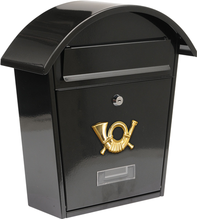 Poštovní schránka se stříškou oblou 380x320x105mm černá