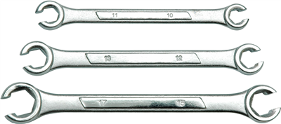 Klíče na brzdová vedení, otevřené, sada 3ks