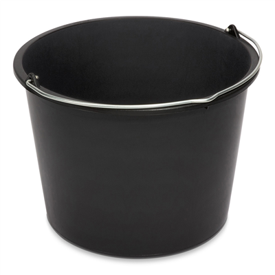 Kbelík plastový, objem 12 litrů, s kovovou rukojetí, černý