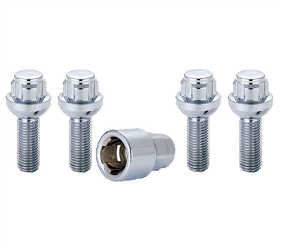 Bezpečnostní kolové šrouby M12x1.5 L28 koule R13, délka závitu 28 mm, klíč 19