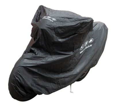 Krycí plachta na motorku XL 275 x 108 x 104 cm Premium, venkovní nepromokavá, černá