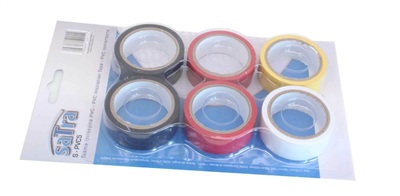 Izolační elektrikářské pásky PVC, 5 m x 19 mm, sada 6 ks