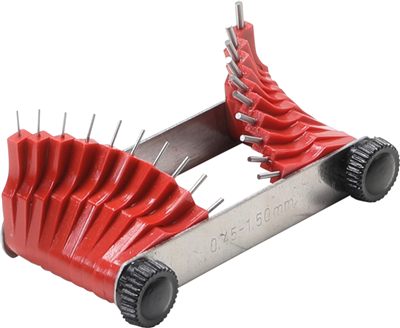 Měrky na kontrolu trysek karburátoru 0,45-1,50 mm, sada 20 ks - BGS 3041