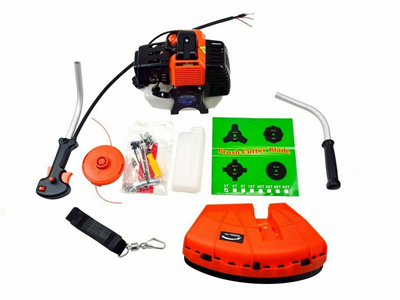 Benzínový křovinořez 3 kW, sada s kotouči, noži, maskou, strunami