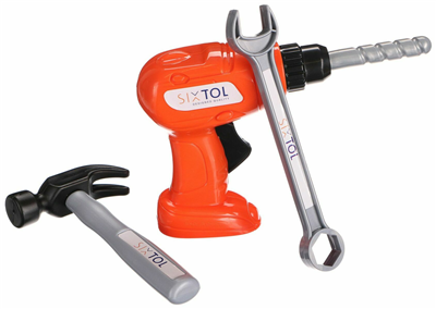 Sada dětského nářadí - vrtačka, kladivo, klíče, kleště, 12 dílů