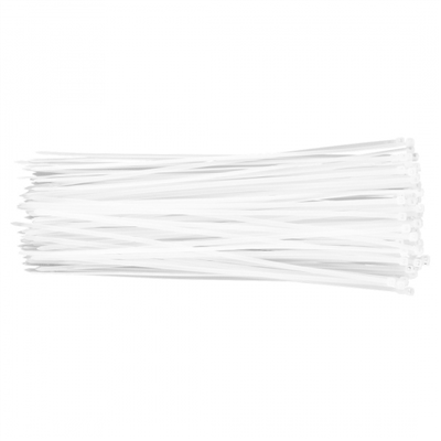 pásky stahovací 3,6x300mm bílé 100ks Topex