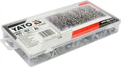 Nýt hliníkový sada 400ks (2,4, 3,2, 4,0, 4,8mm)