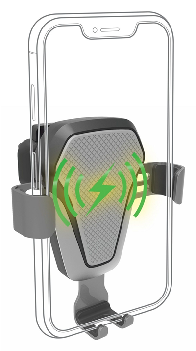 Držák telefonu LUKE-V bezdrátové nabíjení 10W silver