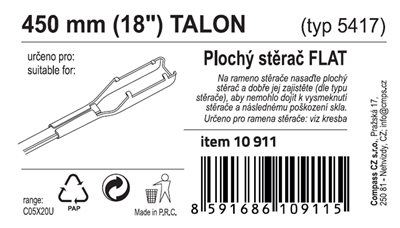 Stěrač FLAT BULK (TALON) 18