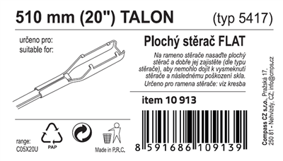Stěrač FLAT BULK (TALON) 20
