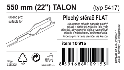 Stěrač FLAT BULK (TALON) 22
