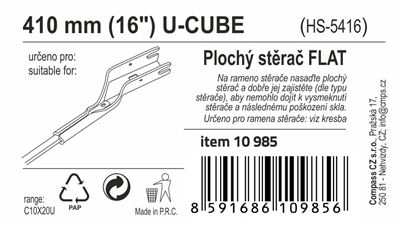 Stěrač FLAT BULK (U-CUBE) 16