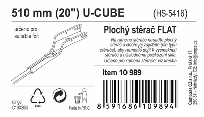 Stěrač FLAT BULK (U-CUBE) 20