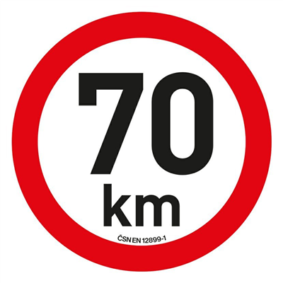 Samolepka omezení rychlosti 70 km/h reflexní (200 mm)