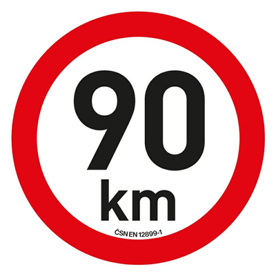 Samolepka omezení rychlosti 90 km/h reflexní (200 mm)