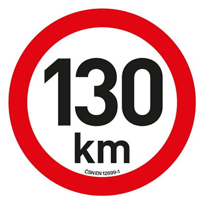 Samolepka omezení rychlosti 130 km/h reflexní (200 mm)