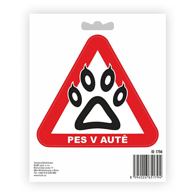 SAMOLEPKA PES V AUTĚ