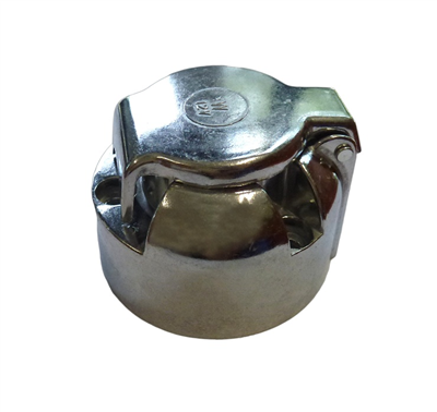 Zásuvka na přívěs 7 pólová kovová s gumovou podložkou