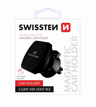 Magnetický držák mobilu do mřížky na kloubku SWISSTEN AIR VENT M3, 45149