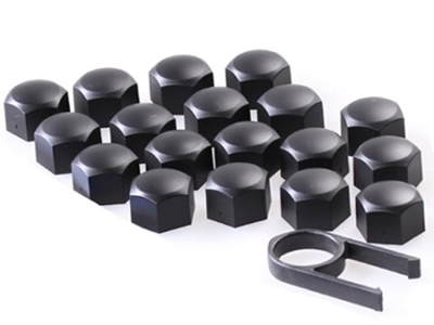 Sada krytek pro šrouby kol 19 mm - černé