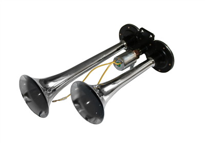 Fanfára 2 trubky chrom, 300/270mm, 12/24V, bez kompresoru, 10490 SK-300