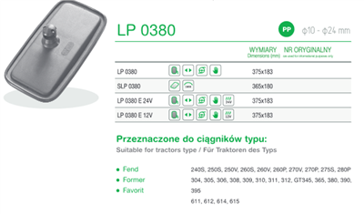 Univerzální zrcátko k traktoru, LP0380